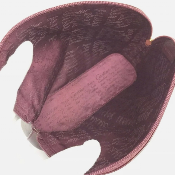 CARTIER LEATHER COSMETIC POUCH BAG /G3573 - Picture 6 of 10